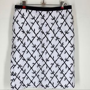 Talbots Embroidered Bamboo Print Skirt